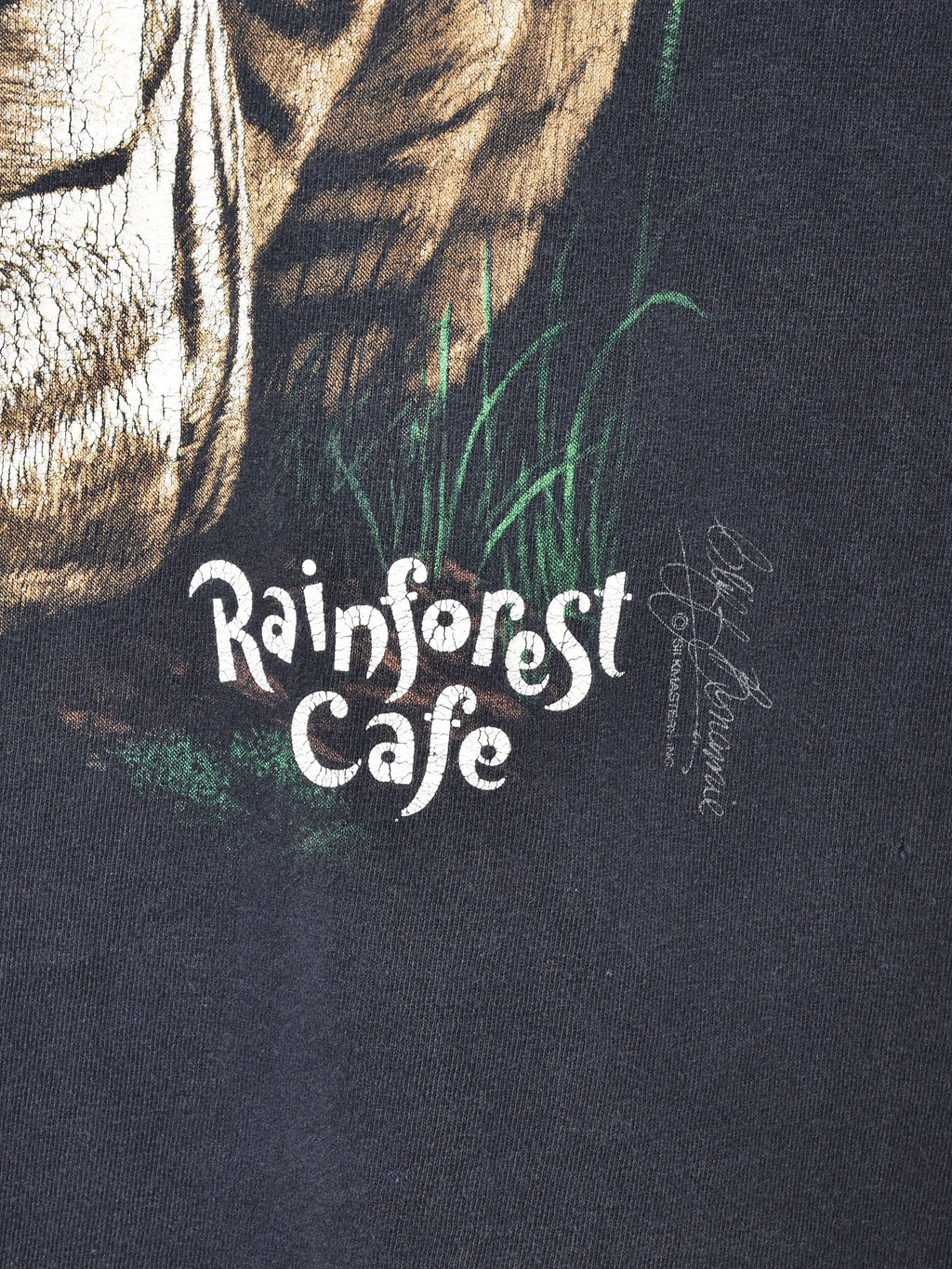 レインフォレスト カフェ Rainforest Cafe Tシャツ 半袖 プリント サイズ：XL ネイビー Deadstock デッドストック