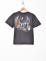 90s アメリカ製 "HARLEY DAVIDSON" バイクプリントTシャツ ブラック