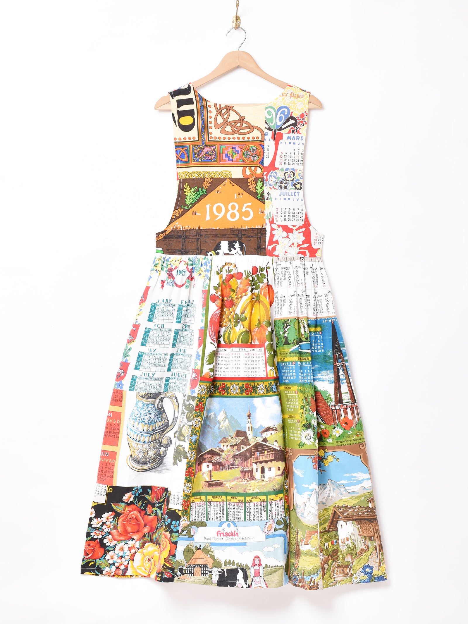 パッチワークデザイン スリーブレス エプロンワンピース b – 古着屋Top