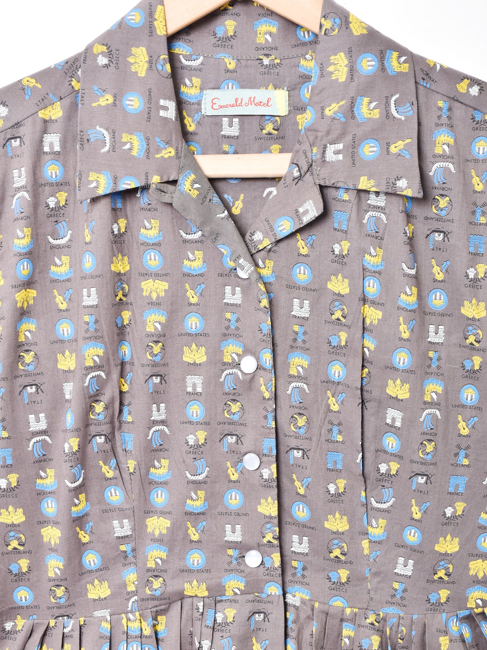 Emerald Motel モチーフ柄 シャツワンピース – 古着屋Top of the