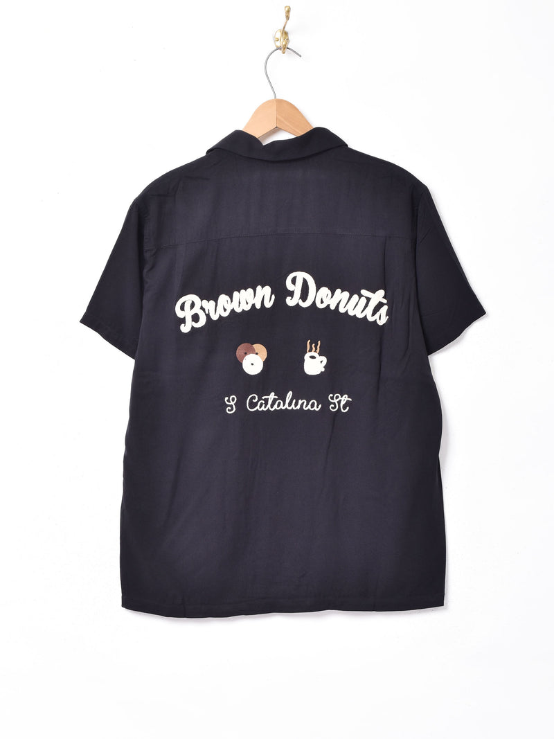 【3色展開】Backers ドーナツ刺繍レーヨンシャツ