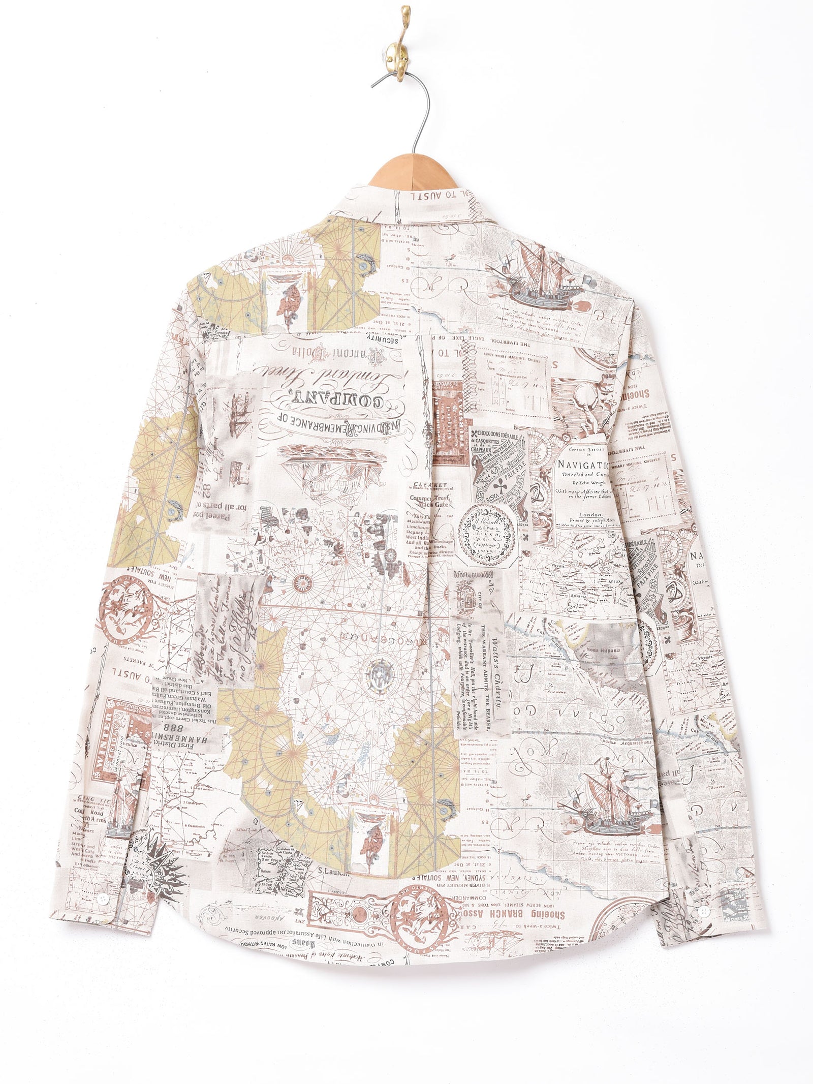 No.1787 VINTAGE 古着 総柄シャツ ポリシャツ 長袖シャツ 地図柄 TEMPTATION 地図柄長袖シャツ – 古着屋Top of the Hillのネット