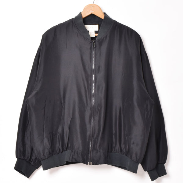 中綿シルクブルゾン ブラック サイズL – 古着屋Top of the Hillの