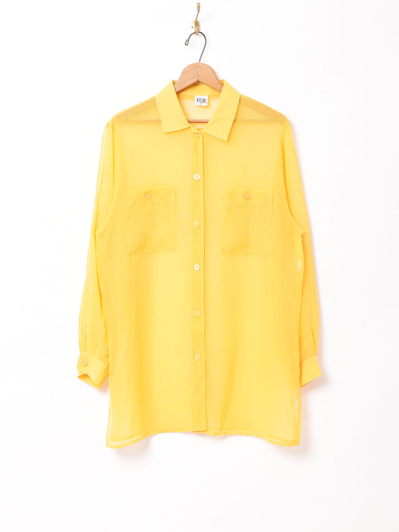シースルー黄色ポロシャツ