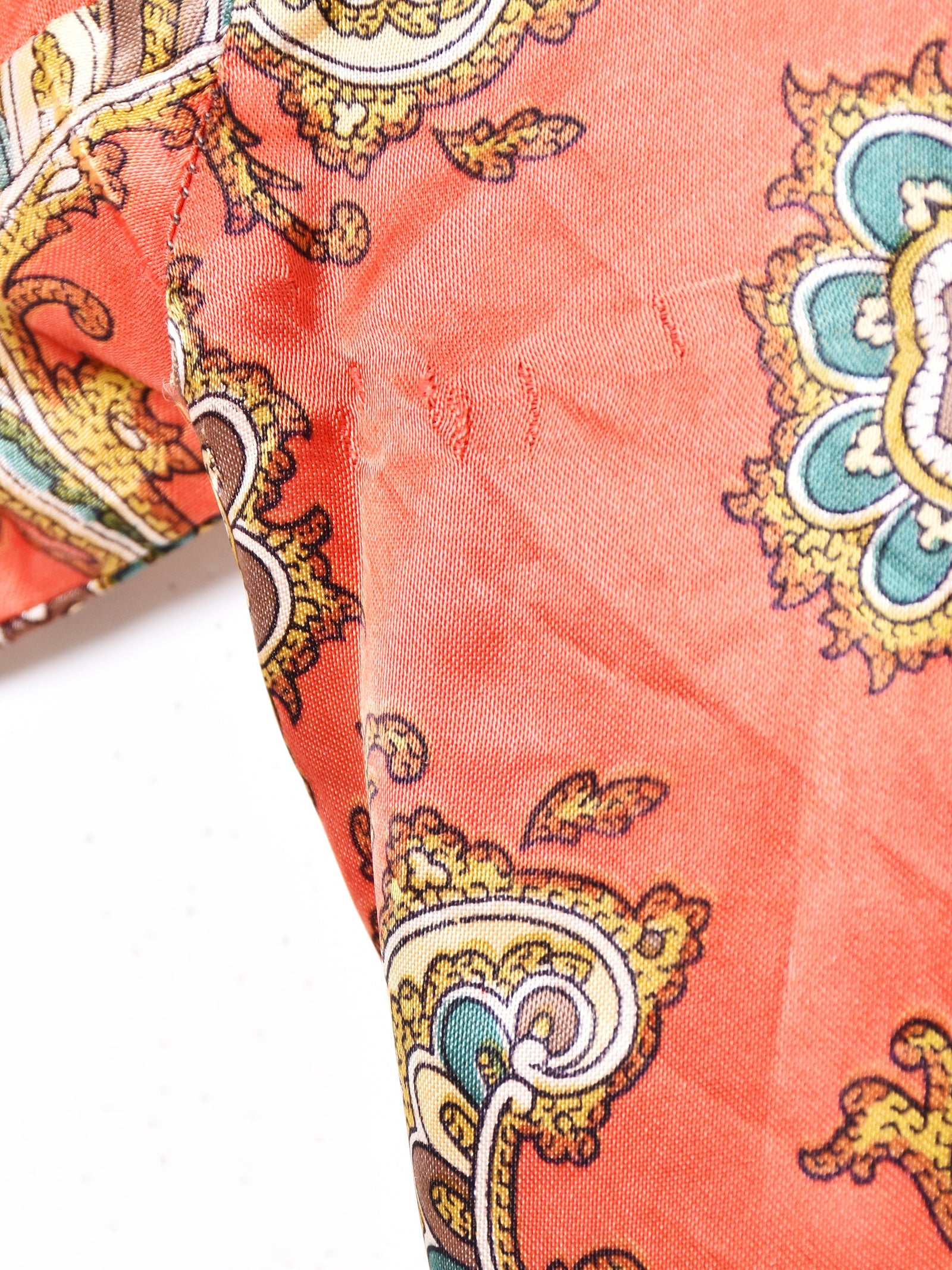 古着　サテンシャツ　総柄 ☆US古着総柄サテンシャツ&frasl;パジャマシャツ&frasl;個性&frasl;M