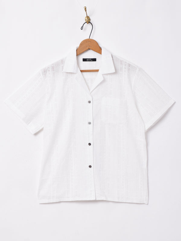 Meridianドットライン オープンカラー半袖シャツ