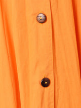 イタリア製 ウッドボタン 2ポケット 半袖ワンピース