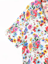 花柄  半袖 オープンカラーシャツ