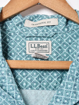L.L.Bean 総柄半袖オープンカラーシャツ