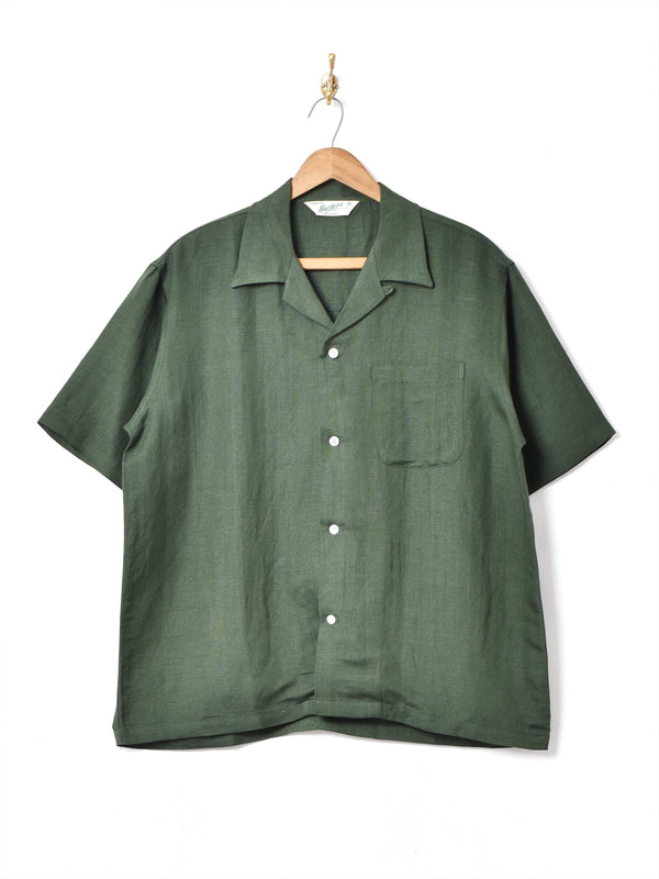 【5色展開】Backers リネン混 半袖 オープンカラーシャツ