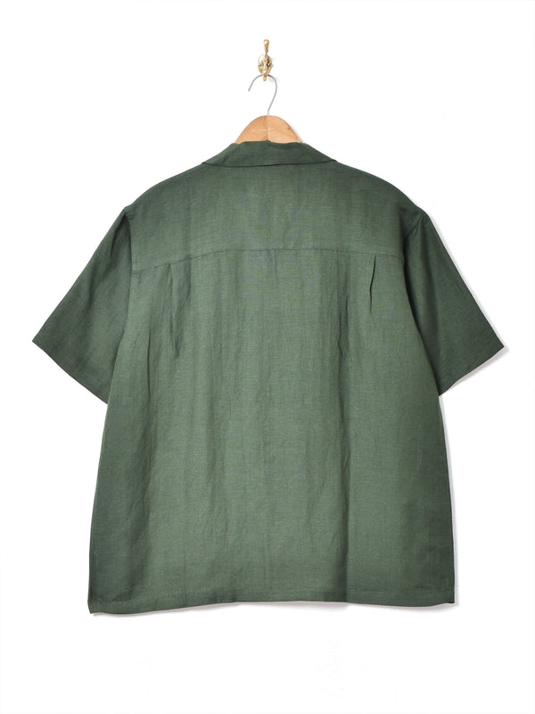【5色展開】Backers リネン混 半袖 オープンカラーシャツ