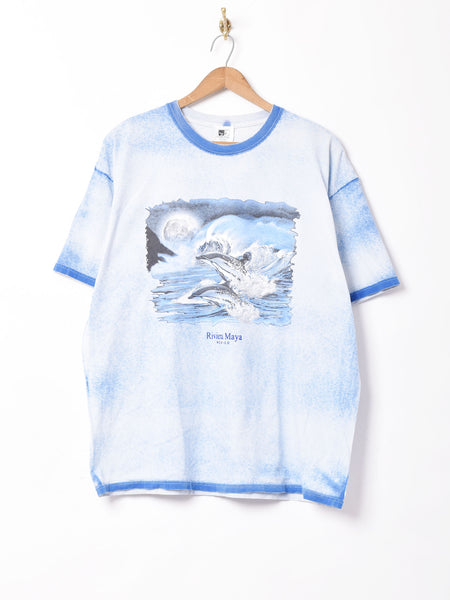 Labyrins イルカTシャツ　※画像要確認 イルカ プリントTシャツ – 古着屋Top of the Hillのネット通販サイト