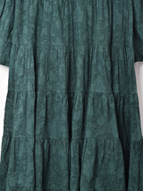 【3色展開】Emerald Motel 織り柄 ボリュームスリーブ ティアードワンピース