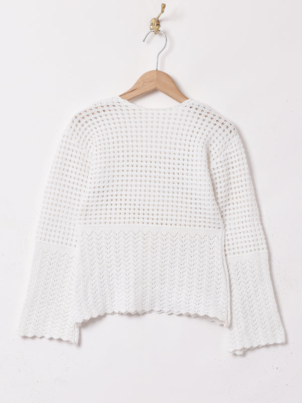 長袖 クロシェトップス