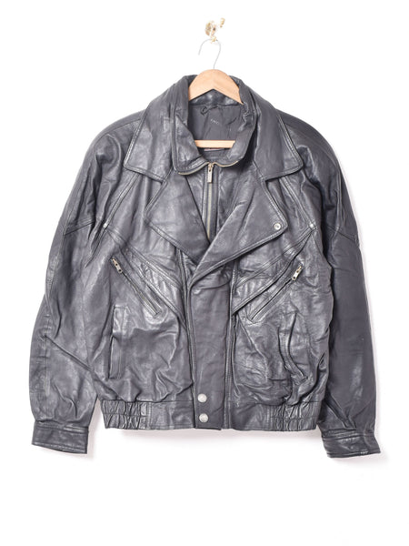 レイヤード風デザイン レザージャケット – 古着屋Top of the Hillの