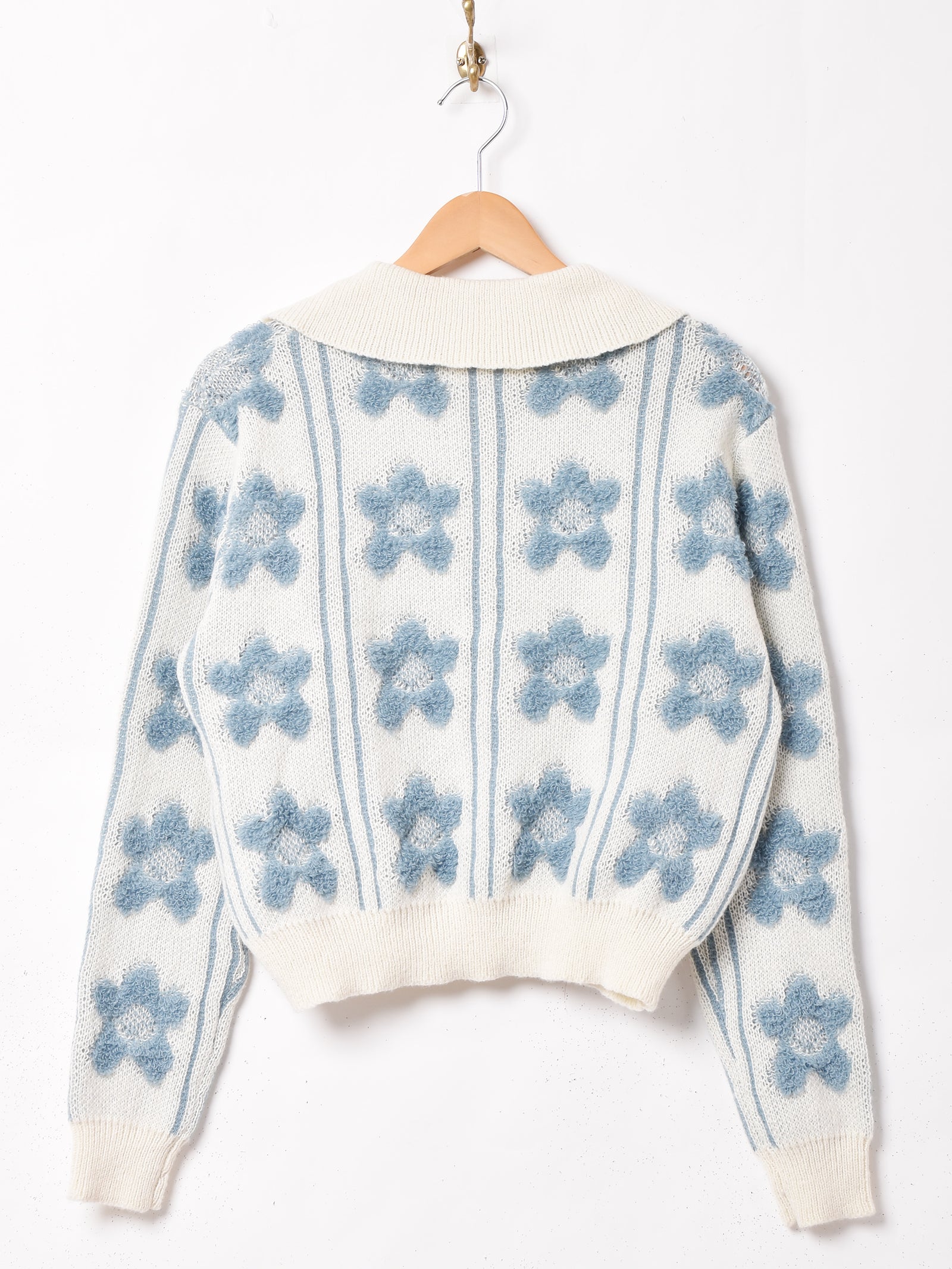 3色展開】Meridian フラワー 襟付きセーター – 古着屋Top of the Hill