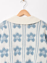 【2色展開】Meridian  フラワー 襟付きセーター