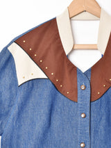 イギリス製 バックオープン 半袖シャツ