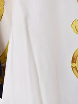 イタリア製 スカーフ柄 半袖 オープンカラーシャツ