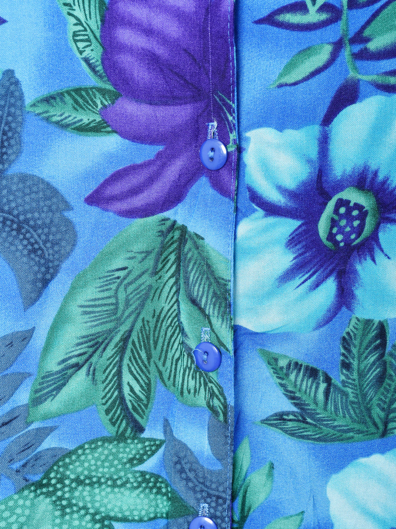 花柄 半袖オープンカラーシャツ