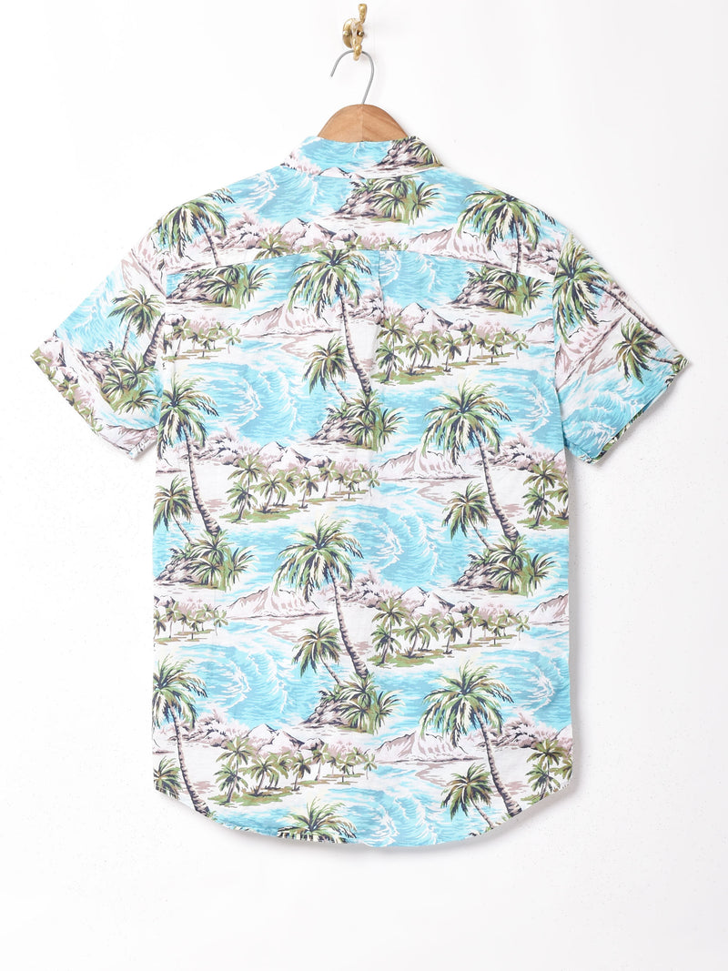 総柄 半袖シャツ