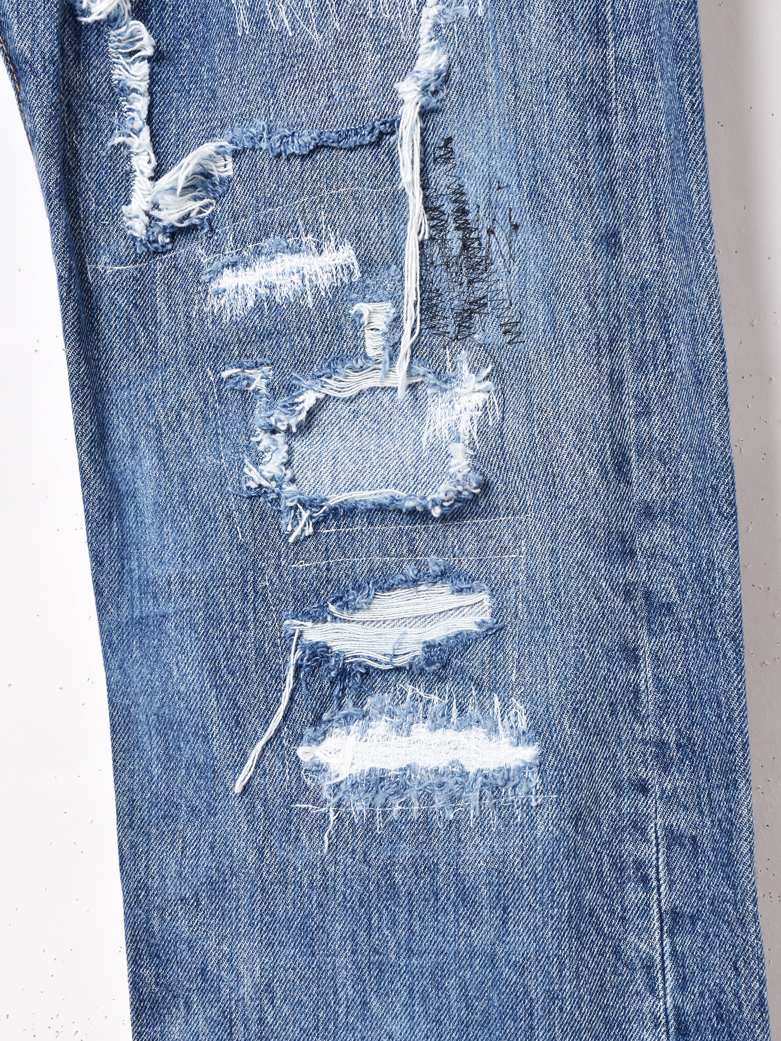 リメイク バングラディッシュ製 Levi's 501 ダメージデニムパンツ W35