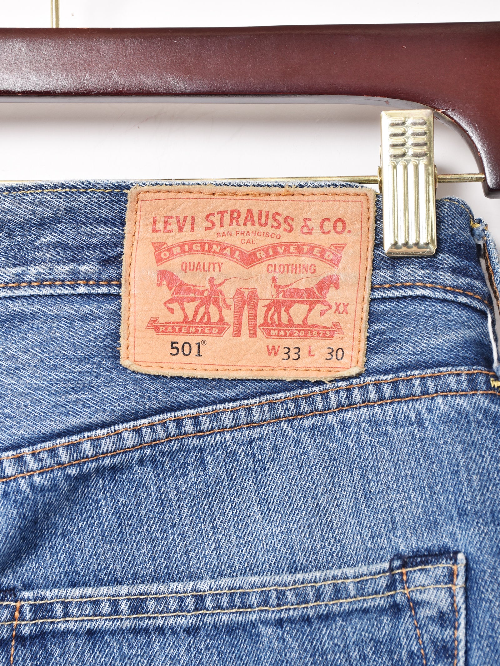 リメイク バングラディッシュ製 Levi's 501 ダメージデニムパンツ W35