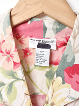 花柄 半袖オープンカラーシャツ