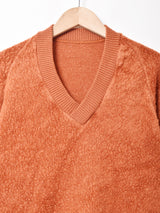 Vネック 長袖 リブトップス