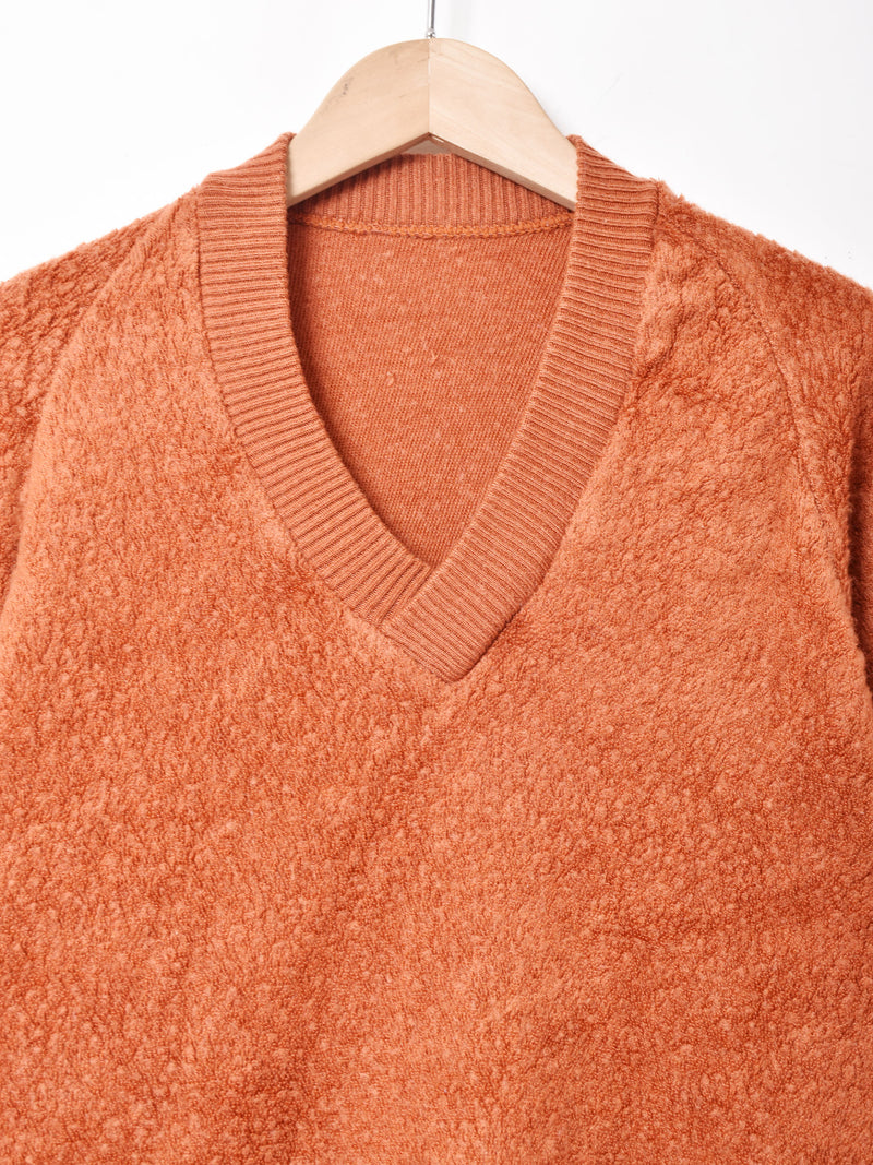 Vネック 長袖 リブトップス