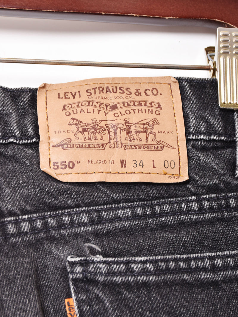 Levi's 550 ブラックデニムショートパンツ W34