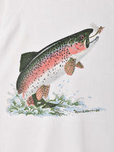 魚 プリントスウェットシャツ