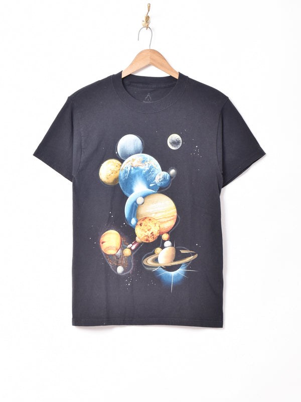 ミッキー 宇宙プリントTシャツ