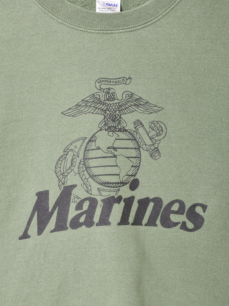 アメリカ軍 Marines プリントスウェットシャツ