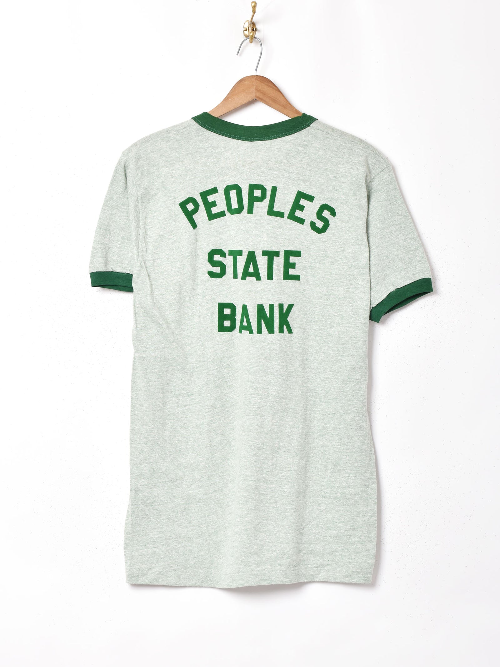 古着 希少 80s リンガーTシャツ Vネック トリム フロッキー 雰囲気◎ 70s～80s USA製 sportswear フットボールT サイズ：L Hatt