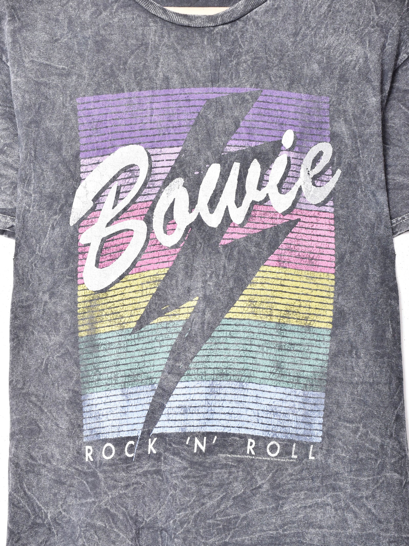 David Bowie ケミカルウォッシュ プリントTシャツ – 古着屋Top