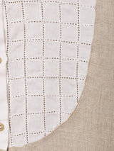 イタリア製 ノーカラー リネンブラウス