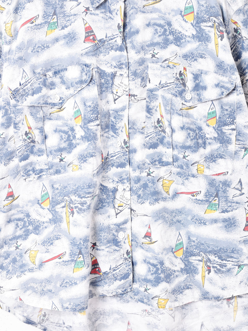 総柄 半袖シャツ