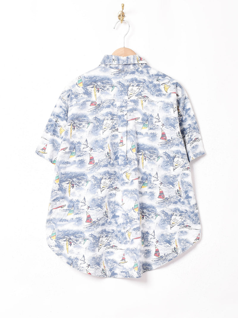 総柄 半袖シャツ