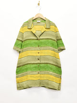 マルチボーダー オープンカラー半袖シャツ