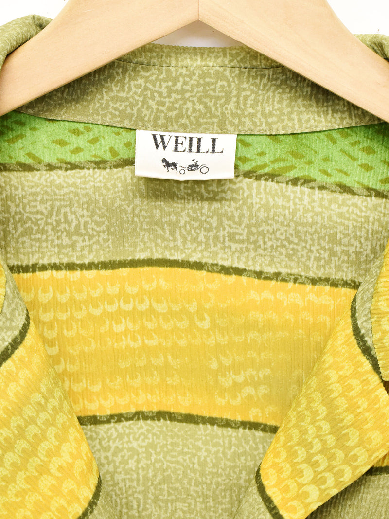 マルチボーダー オープンカラー半袖シャツ