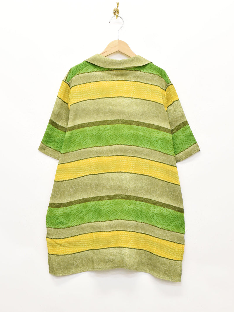 マルチボーダー オープンカラー半袖シャツ