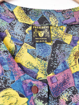 西ドイツ製 総柄 ノーカラー半袖シャツ