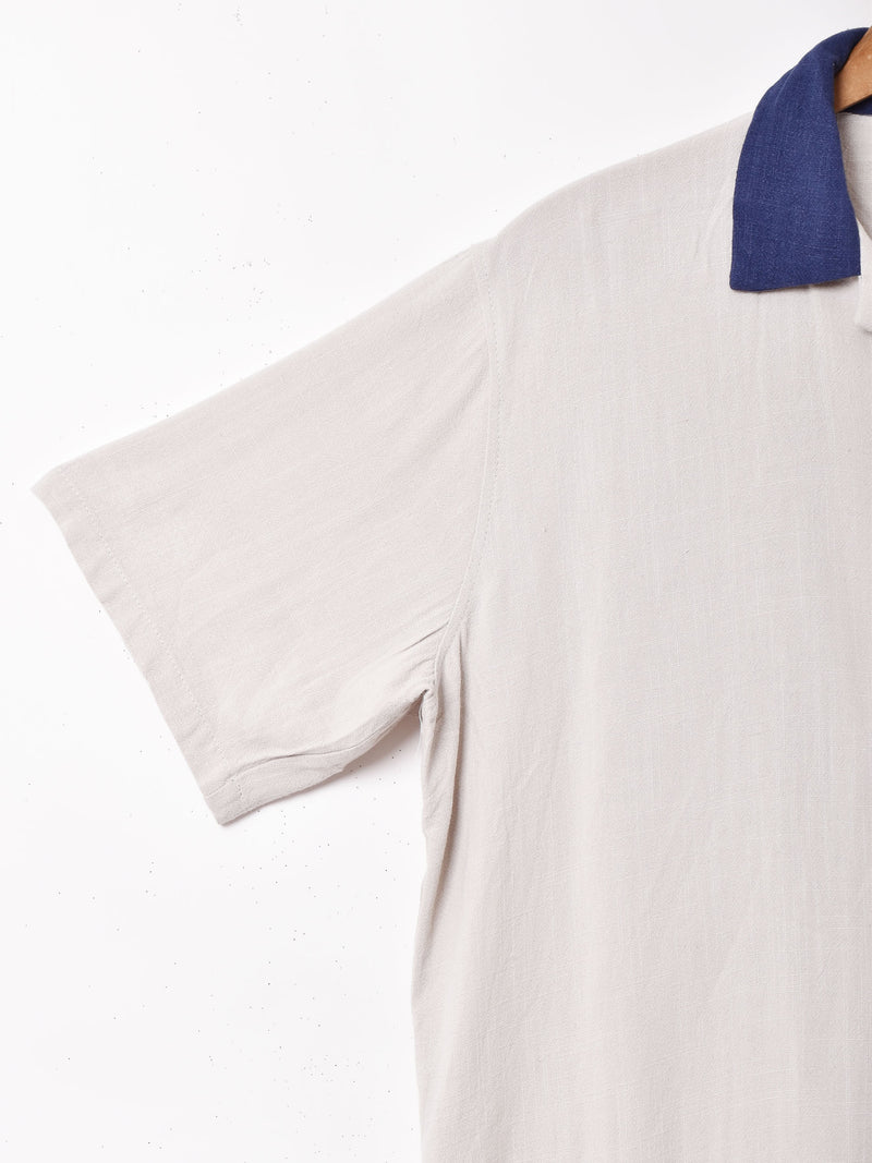 【2色展開】Backers バイカラー 半袖 オープンカラーシャツ
