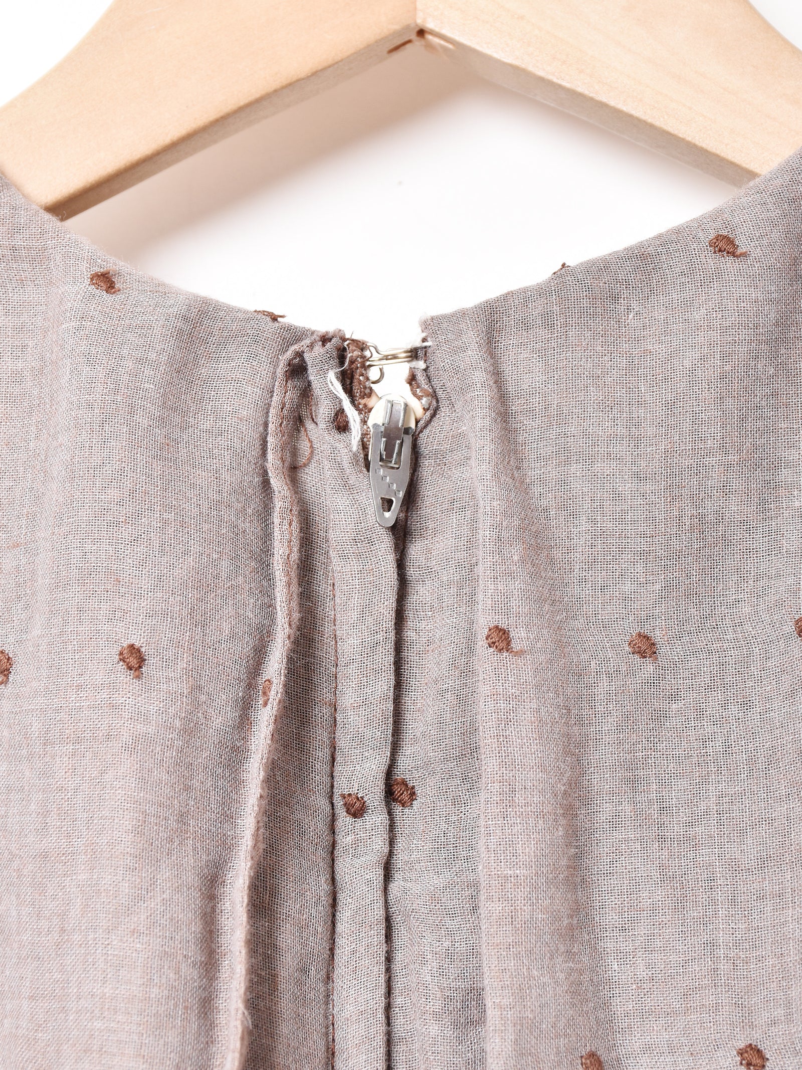 後染め 刺繍 ビブカラー 7分袖ワンピース – 古着屋Top of the
