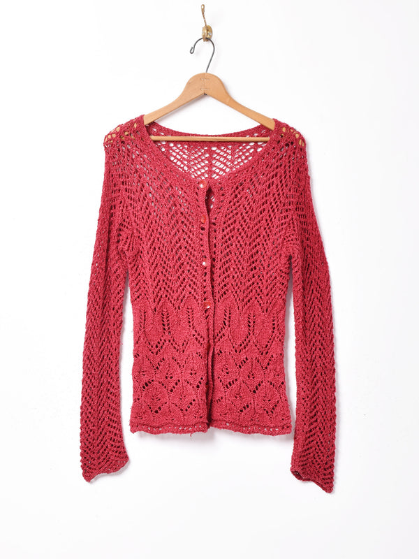 クロシェ編み カーディガン