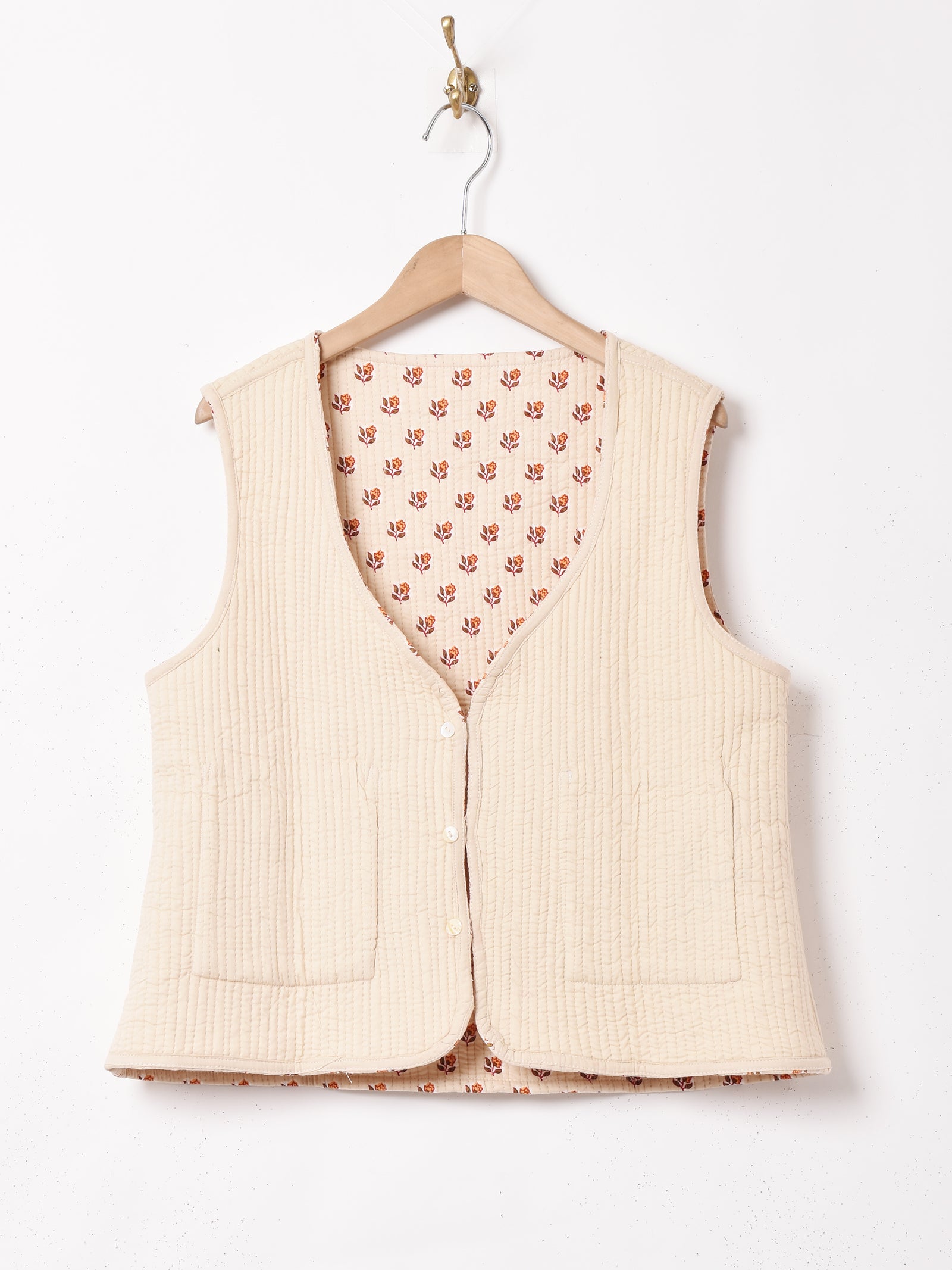 ヴィンテージ キルティング 花柄 ベスト ヴィンテージ キルティング 花柄 ベスト
