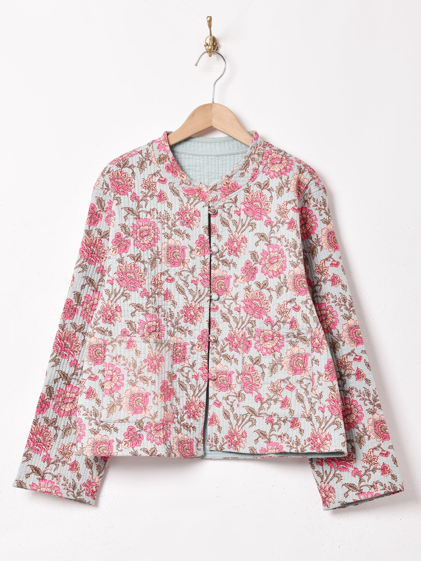 3色展開】Emerald Motel 花柄 リバーシブル キルティングジャケット