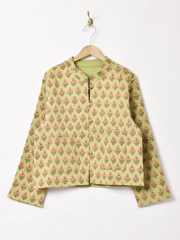 【3色展開】Emerald Motel 花柄 リバーシブル キルティングジャケット