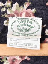 イギリス製 LauraAshley ダブルボタン 花柄 長袖ワンピース